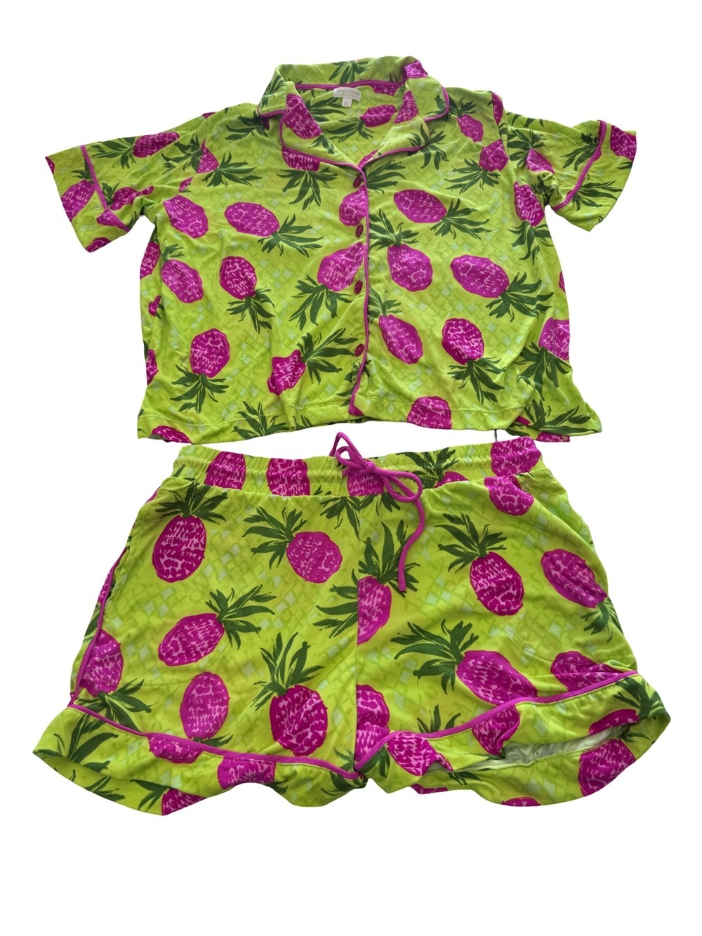 Women's Beauty Sleep Social Pineapple Print Short Pajama Set -